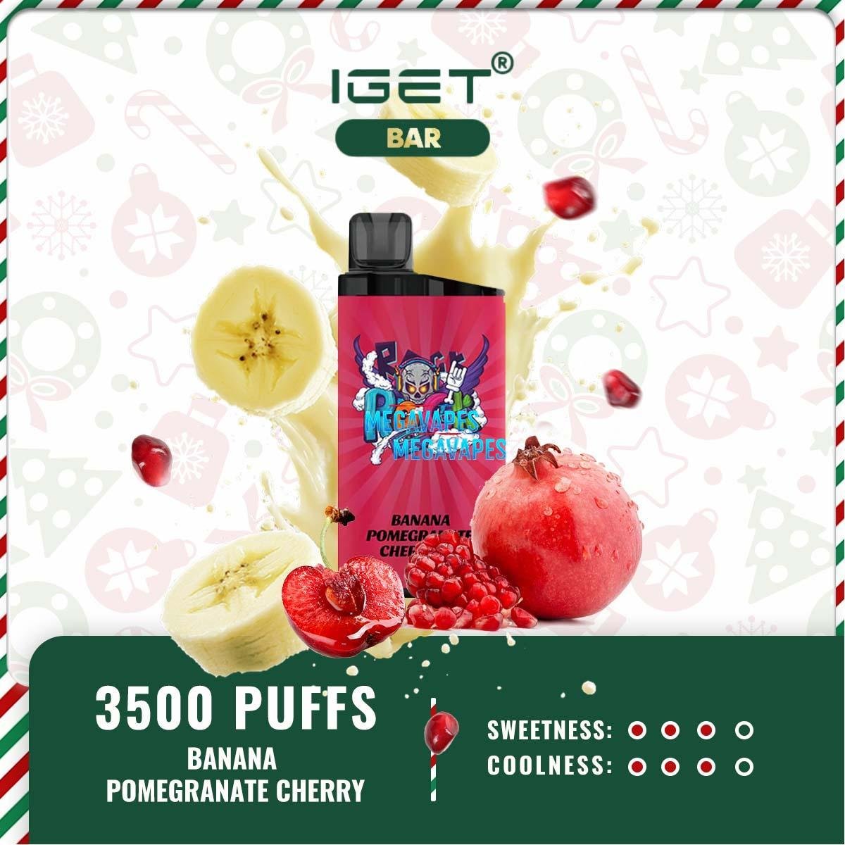 IGET BAR BANANA POMEGRANATE CHERRY ICE – 3500 PUFFS - Image 2