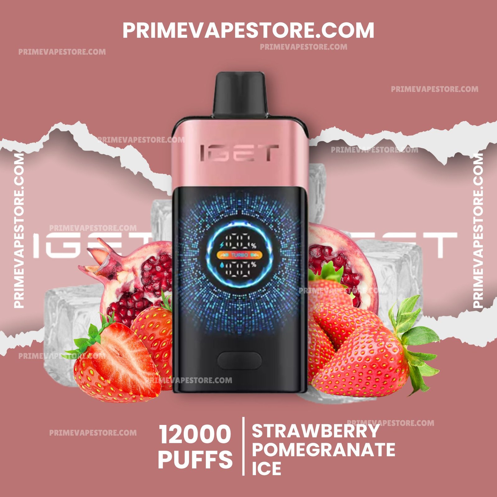 Iget One 12000 Puffs Strawberry Pomegranate Ice